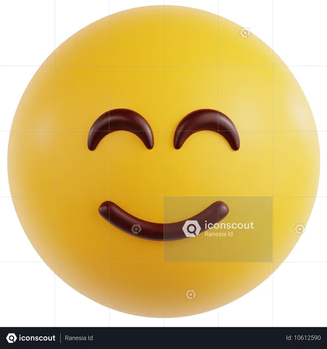 Smiling Face With Squinting Eyes  3D Icon