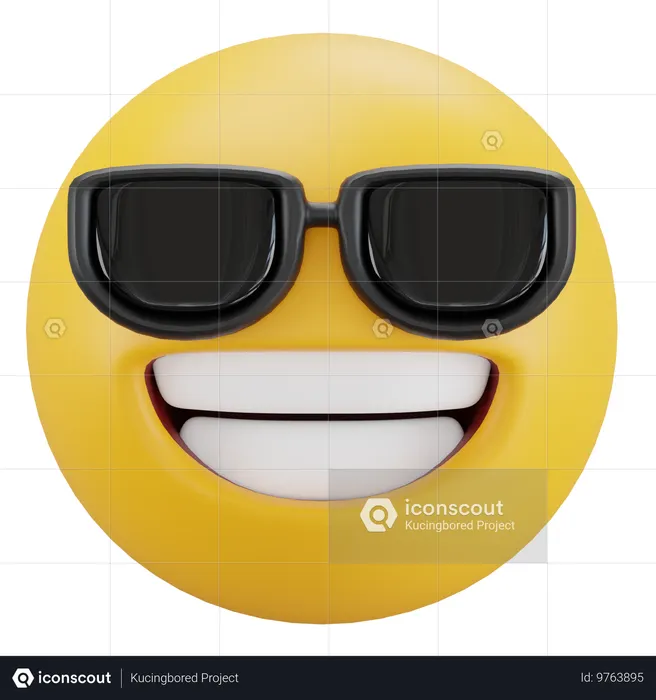 Smiling Face With Sunglasses Emoji 3D Icon