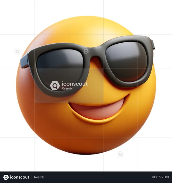 Smiling Face with Sunglasses emoji Emoji 3D Icon