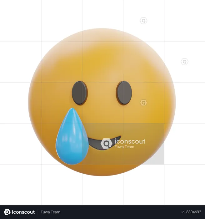 Smiling Face With Tear Emoji 3D Icon