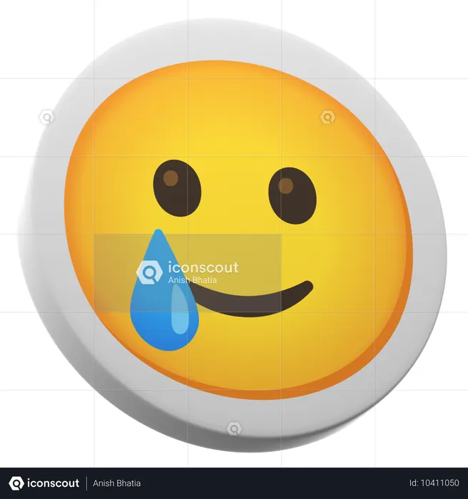 Smiling Face With Tear Emoji 3D Icon