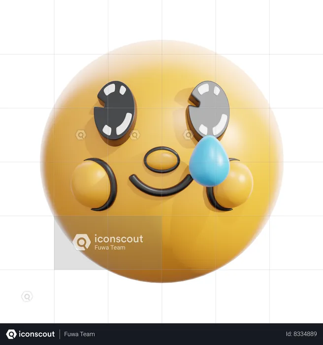 Smiling face with tear Emoji 3D Icon