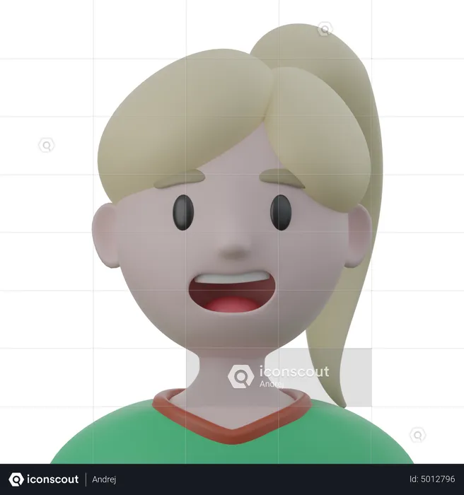 Smiling Girl  3D Icon