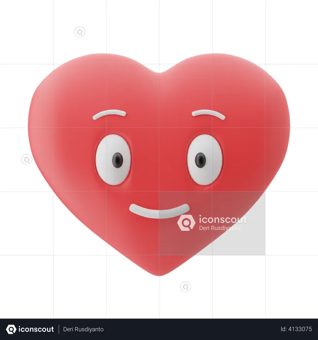 Smiling Heart Emoji 3D Illustration