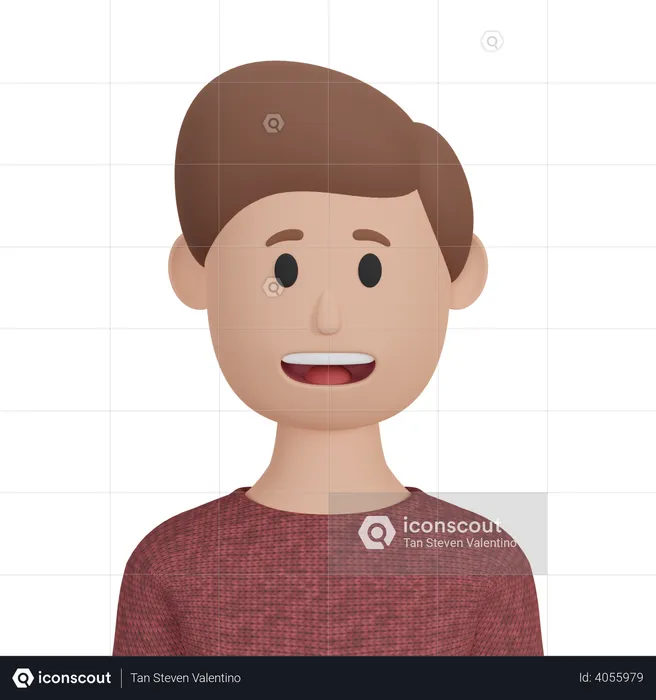 Smiling man  3D Illustration