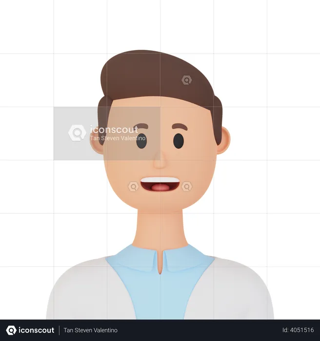 Smiling man  3D Illustration