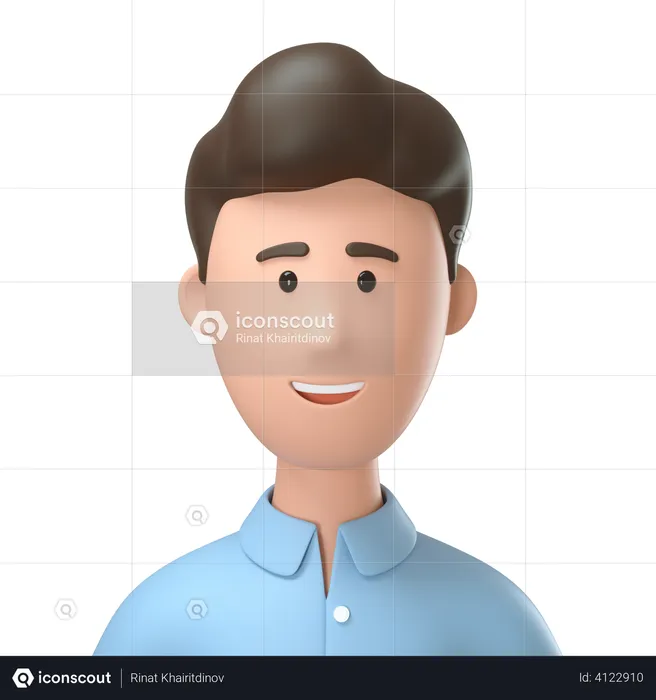 Smiling Man  3D Illustration