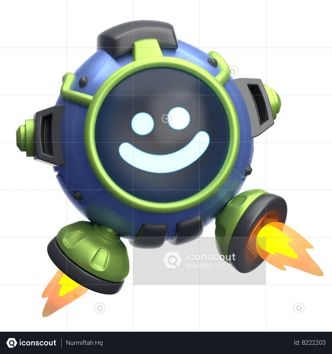 Smiling Robot  3D Icon