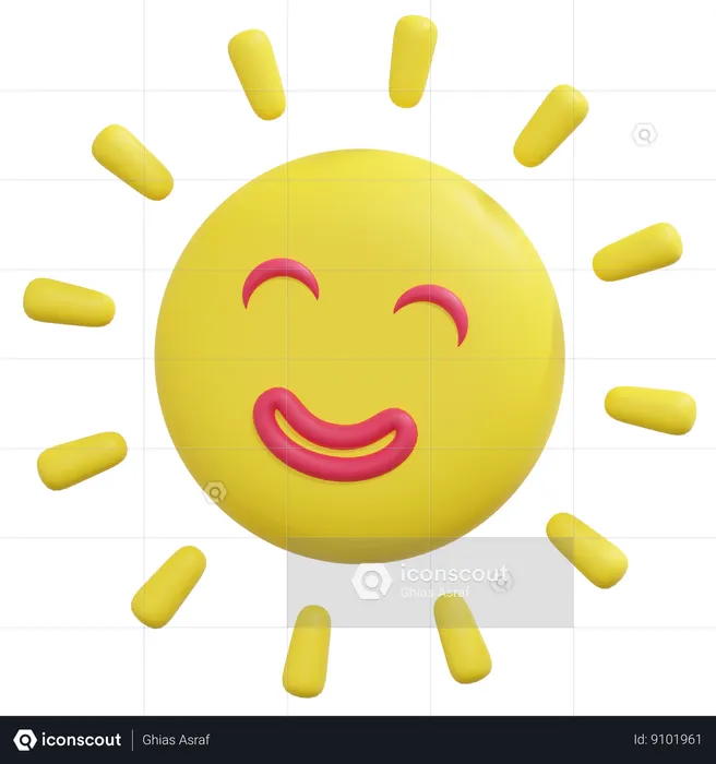 Smiling Sun  3D Icon