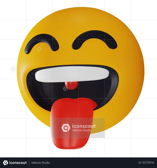 Smiling Tongue Out Emoji 3D Icon