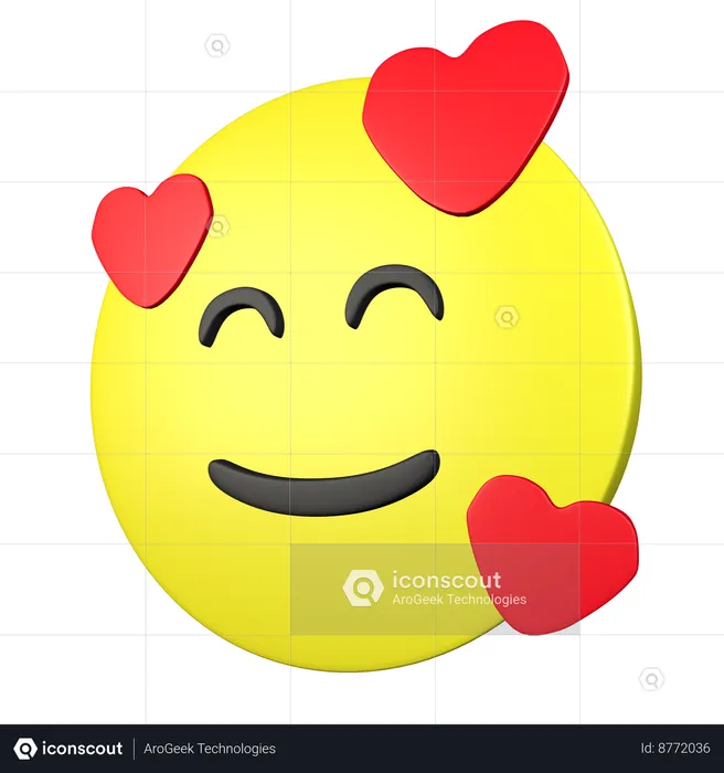 Smiling With Heart Emoji 3D Icon