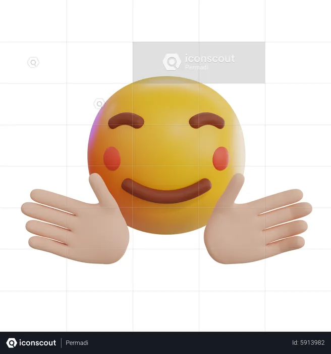 Smiling With Open Hand Emoji Emoji 3D Icon