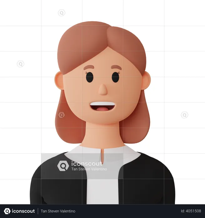 Smiling woman  3D Illustration