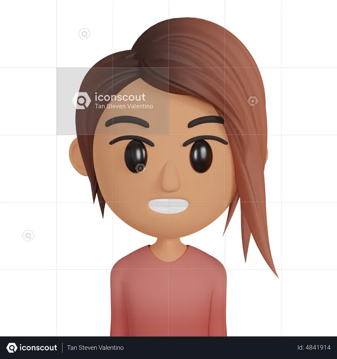 Smiling Woman  3D Illustration