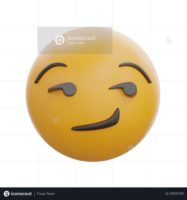 Smirking Face Emoji 3D Icon