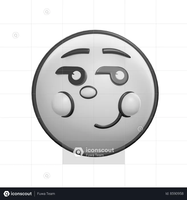 Smirking Face Emoji 3D Icon
