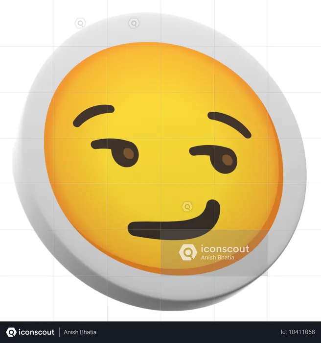 Smirking Face Emoji 3D Icon