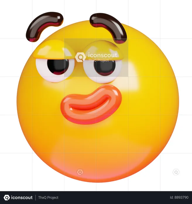 Smirking Face Emoji 3D Icon