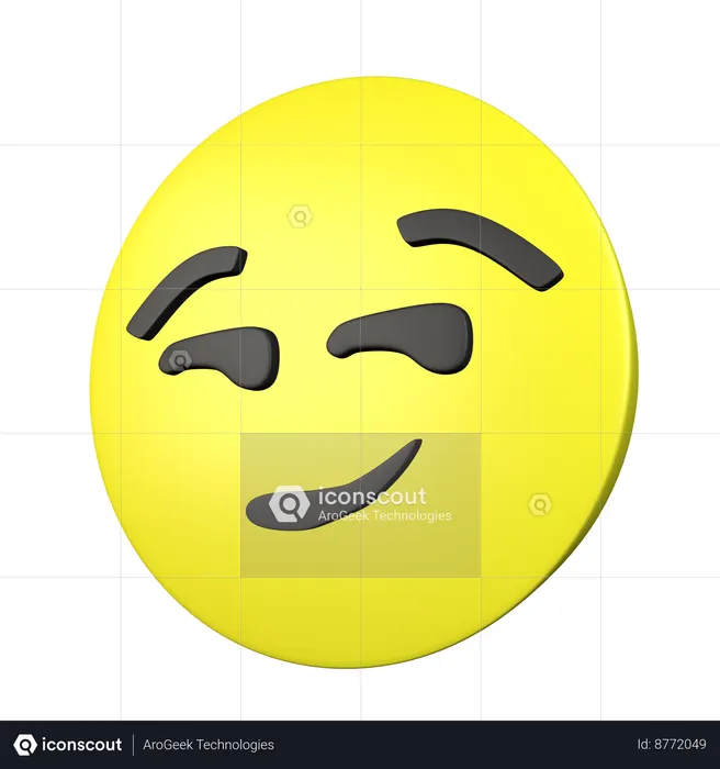 Smirking Face Emoji 3D Icon