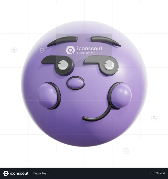 Smirking face Emoji 3D Icon