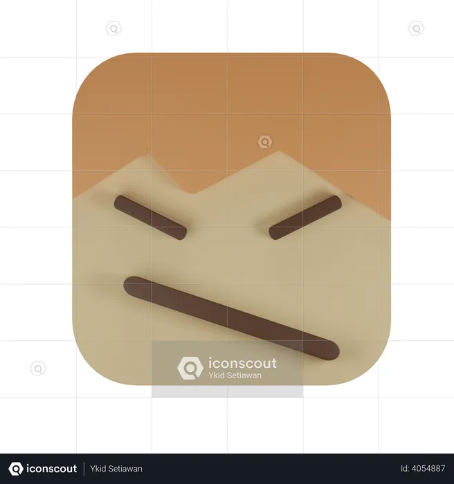 Smirking face Emoji 3D Illustration