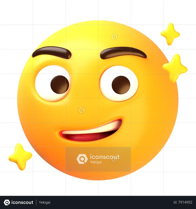 Smirking face Emoji 3D Icon