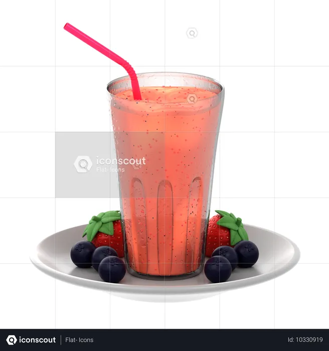 Smoothie de frutas vermelhas  3D Icon