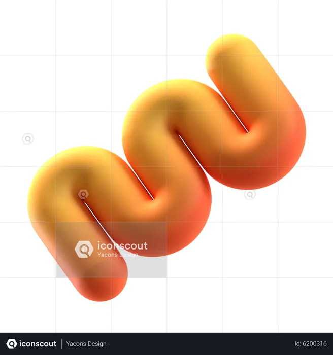 Snake Abstract Shape  3D Icon