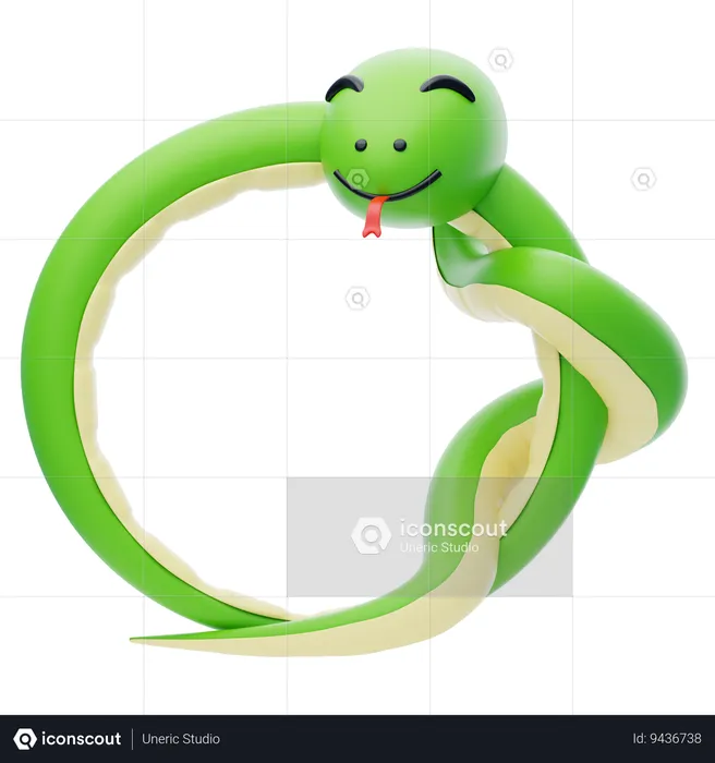 Snake Shape Animal Frame  3D Icon