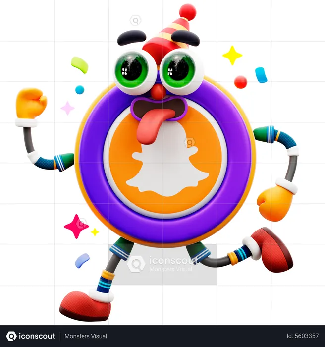 Snapchat Sticker Logo 3D Illustration