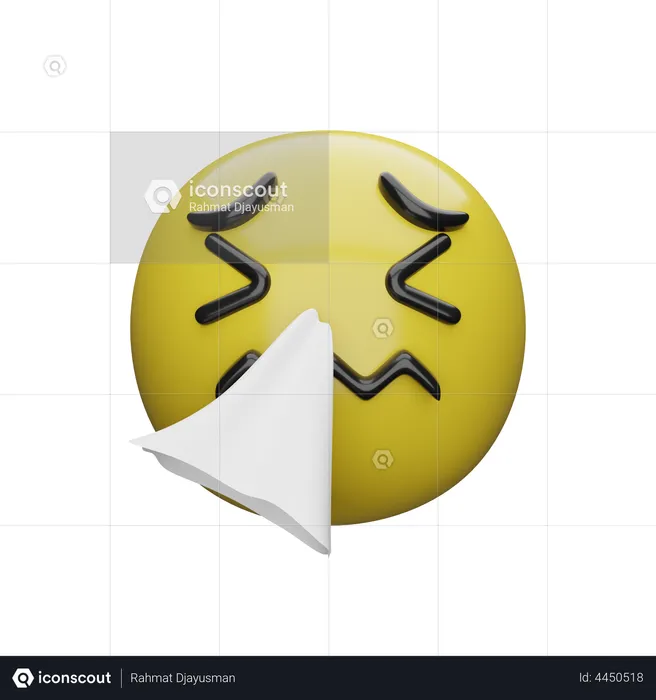 Sneeze Emoji Emoji 3D Illustration