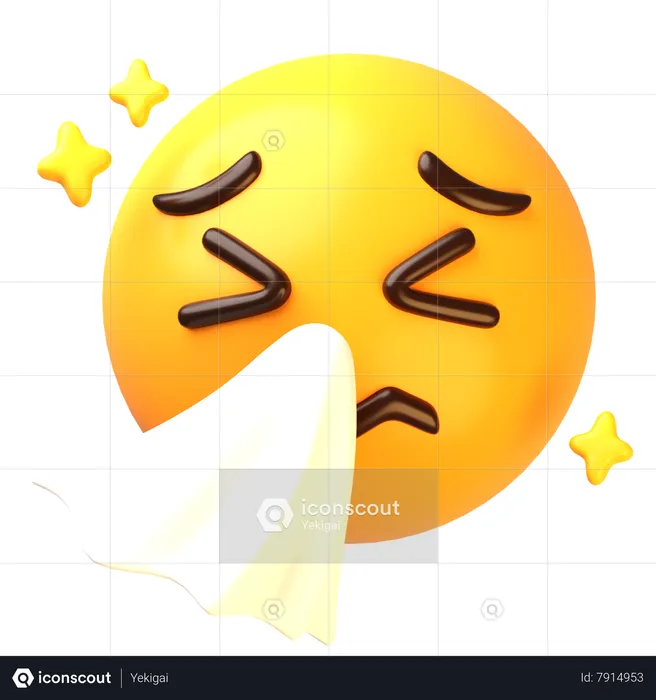 Sneezing face Emoji 3D Icon