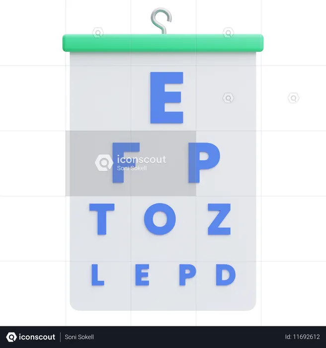 Snellen Chart  3D Icon