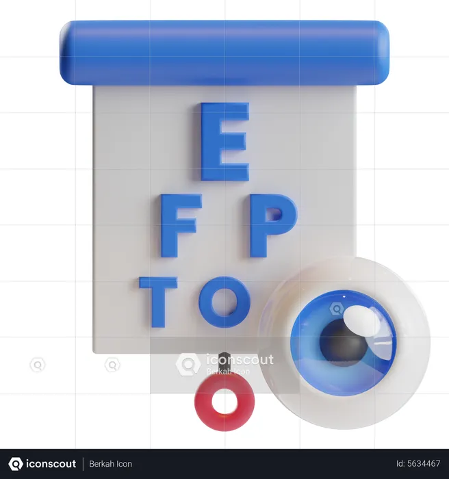 Snellen Chart Letter Eye Test  3D Icon