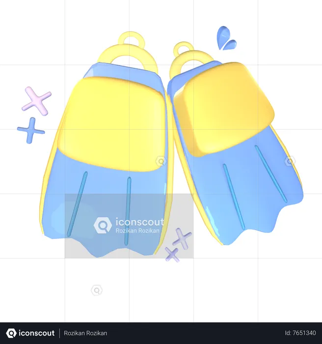 Snorkel Fins  3D Icon