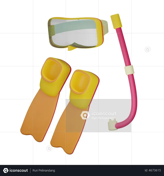 Snorkeling  3D Illustration