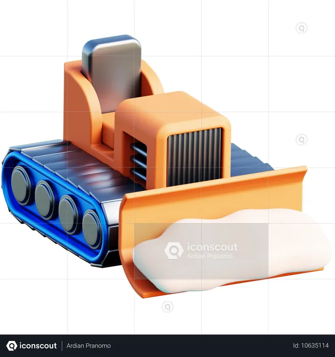 Snow Bulldozer  3D Icon