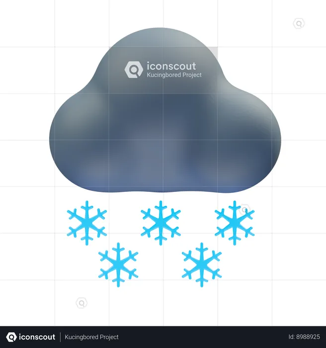 Snow Cloudy Nigt  3D Icon