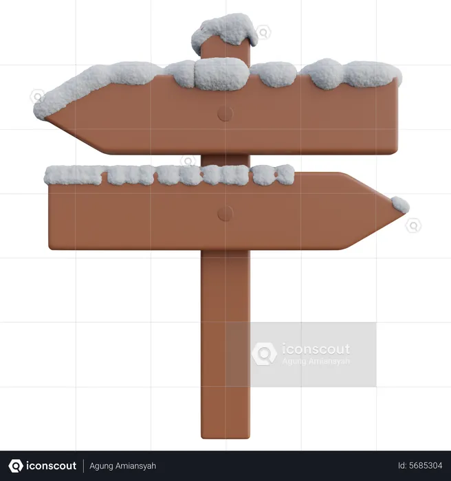 Snow Direction Board  3D Icon