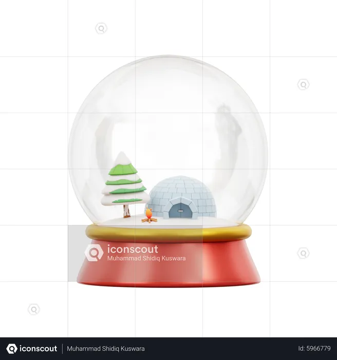 Snow Globe Igloo  3D Icon