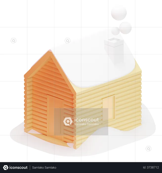 Snow House  3D Illustration