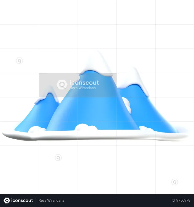 눈 산  3D Icon