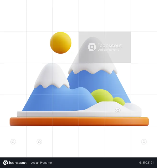 Snow Mountain  3D Illustration