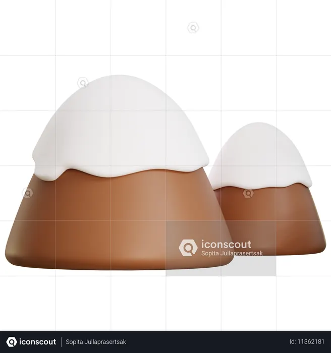 Snow Mountain Peak  3D Icon