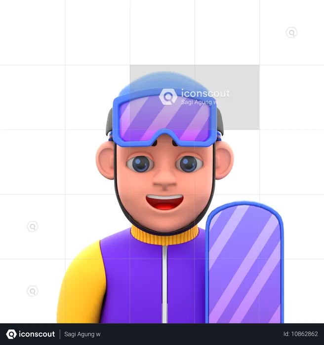 Snowboarder  3D Icon