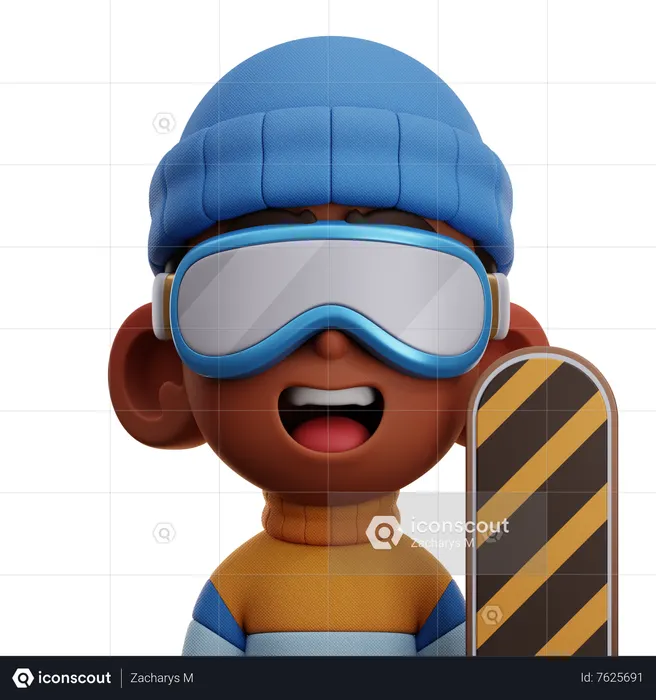 SNOWBOARER PLAYER  3D Icon