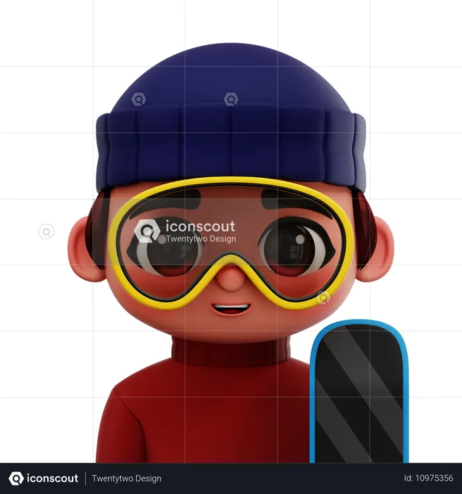 Snowboarder-Spieler  3D Icon