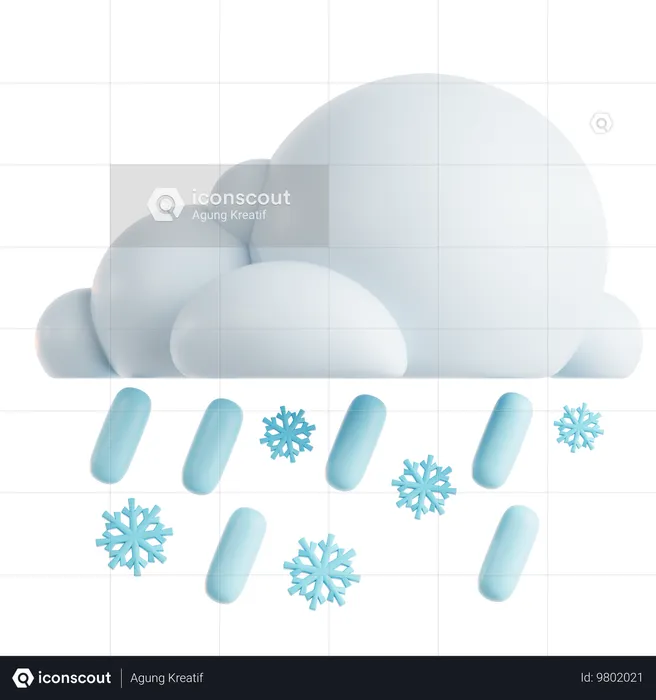 降雪  3D Icon