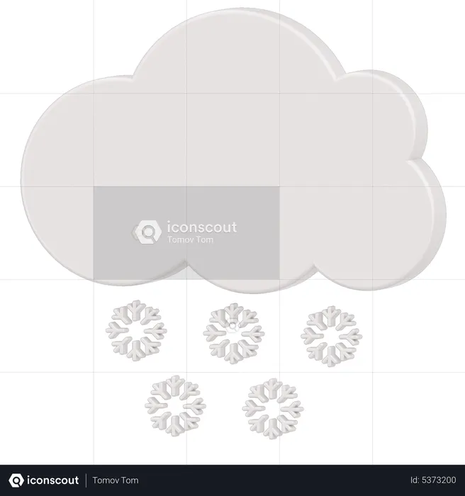 Snowfall and clouds  3D Icon