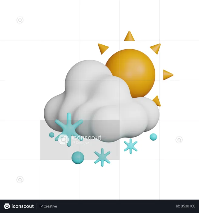 Snowfall at Daytime  3D Icon